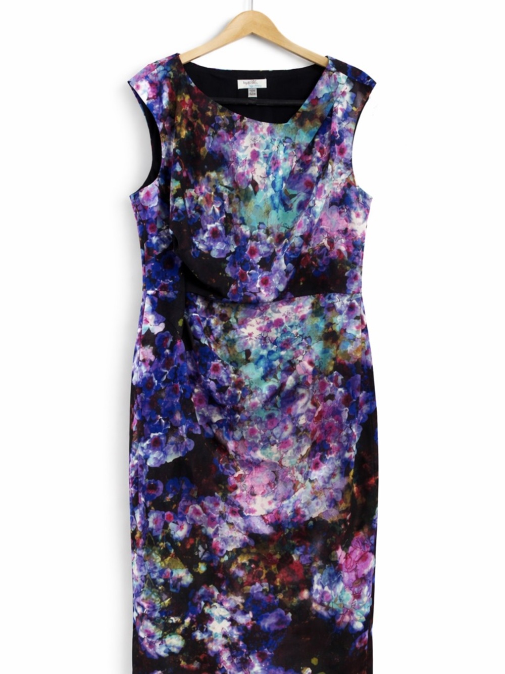 Ivy & Blu Floral Sheath Dress 14W Watercolor Midi Sleeveless Occasion